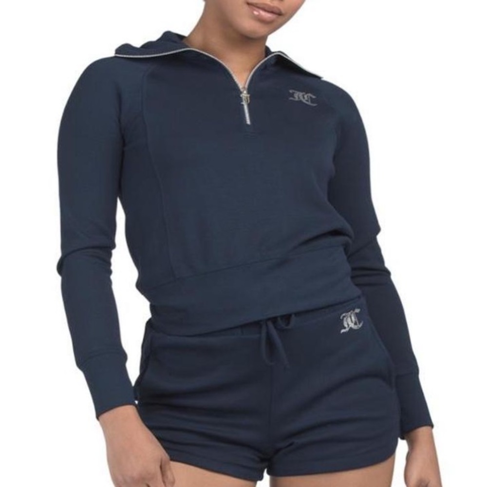 Juicy Couture Navy Sweatshirt & Shorts Set